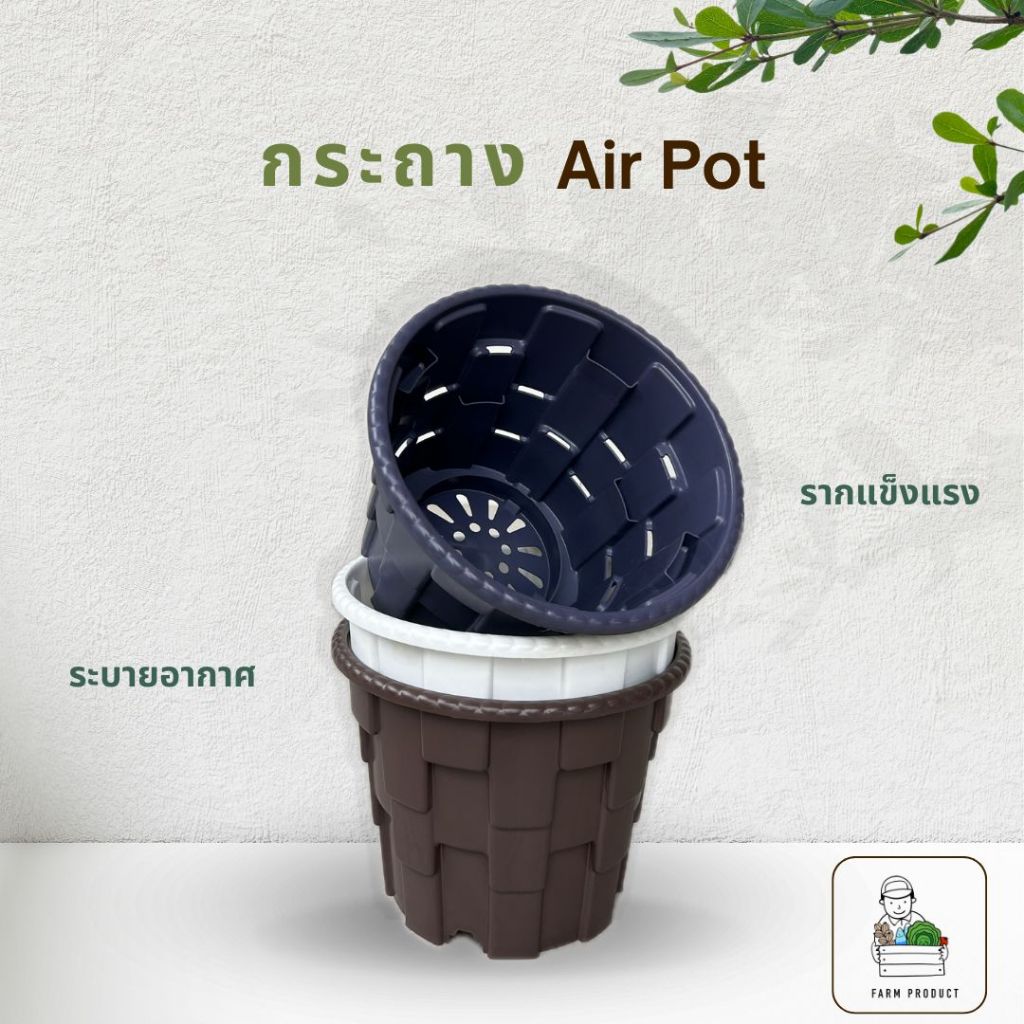กระถางแอร์ผอท (Air pot) / Kept pot กระถางเร่งราก 3 ใบ | Shopee Thailand