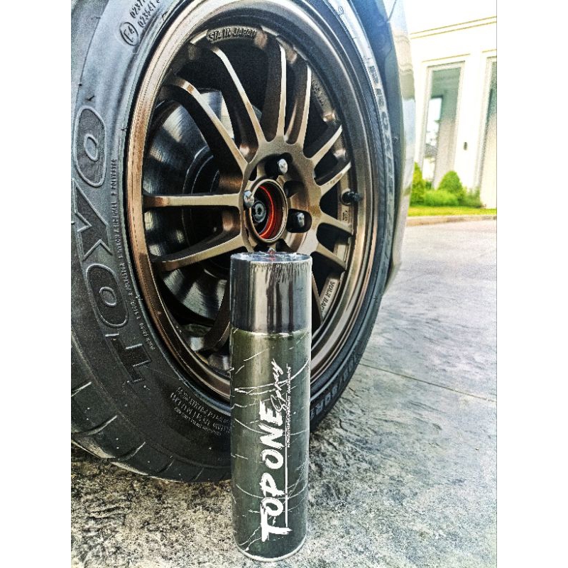 TOP ONE SPRAY ท็อปวันสเปรย์ สเปรย์เคลือบเงาล้อยาง อุปกรณ์ชิ้นดำ ใช้ได้ ...