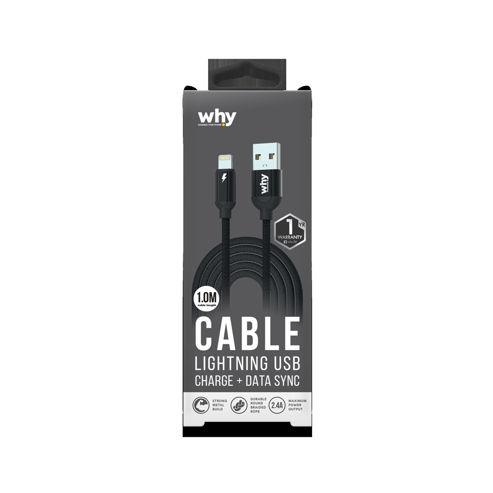 สายชาร์จ WHY Lightning Alpha 1 เมตร (UC-1231B) by Studio7 | Shopee Thailand
