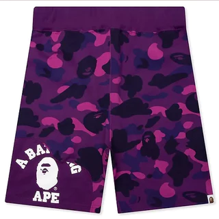 BAPE COLOR CAMO CUTTING SWEAT SHORTS - PURPLE