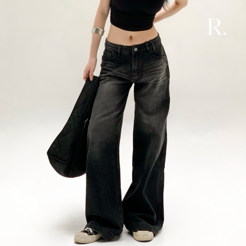 TOAST JEANS (กางเกงยีนส์ ยีนส์เอวต่ำ Baggy jeans ) | Shopee Thailand