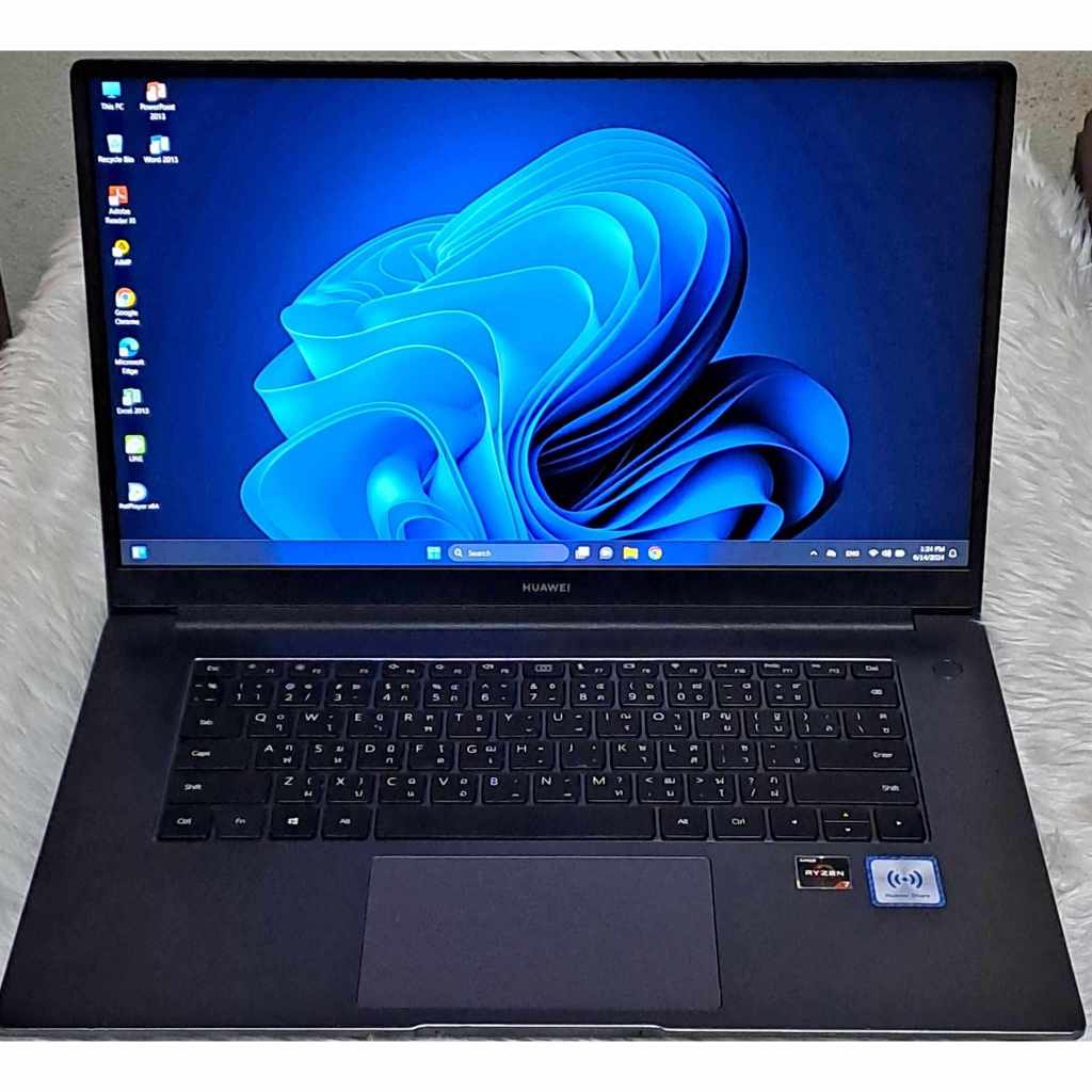 โน๊ตบุ๊คมือสอง สภาพดี HUAWEI MATEBOOK boh-wap9r AMD Ryzen 7 3700U จอ 15 ...