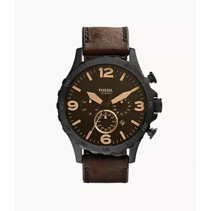 Fossil Nate Chronograph Black Ion-plated Men's Watch JR1356 50mm JR1401 ...