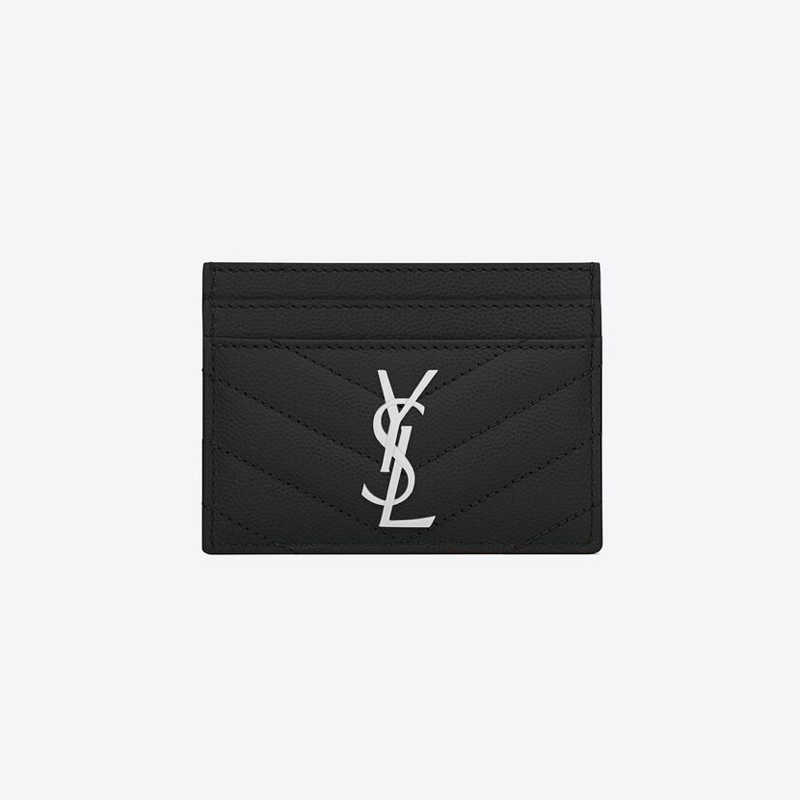 (Pre-order / ของแท้) YSL CARD CASE สีดำอะไหล่เงิน | Shopee Thailand