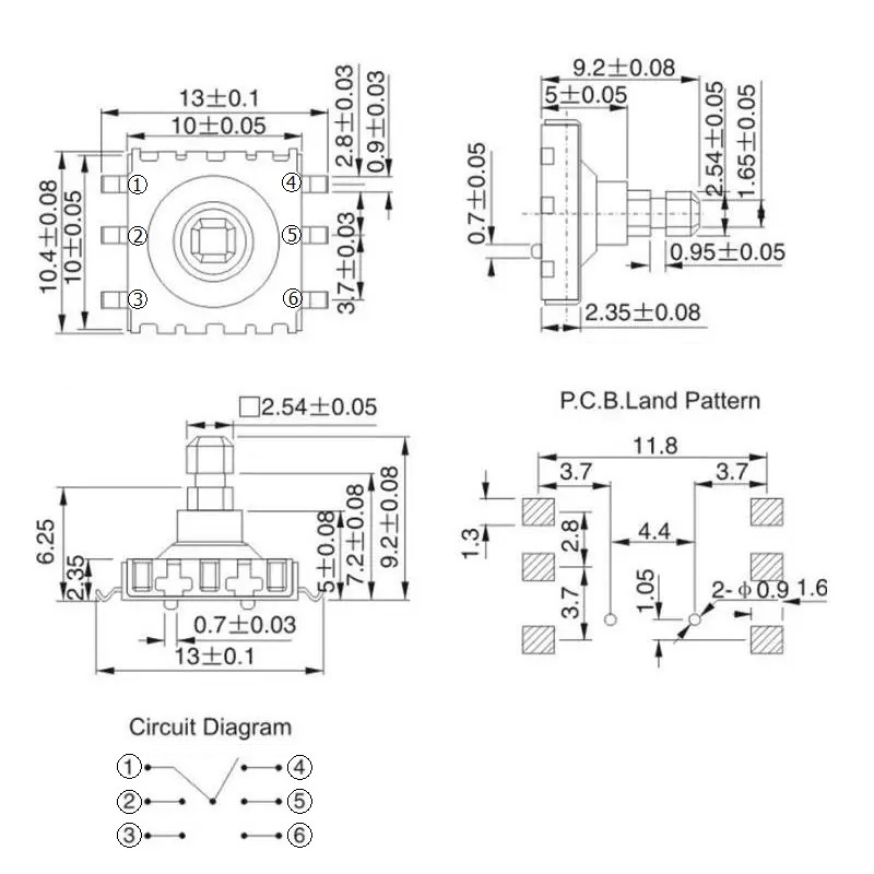 สวิทช์ 5 ทิศทาง 6pin 5-WAy Five Way Switch Multi-direction Switch Touch ...