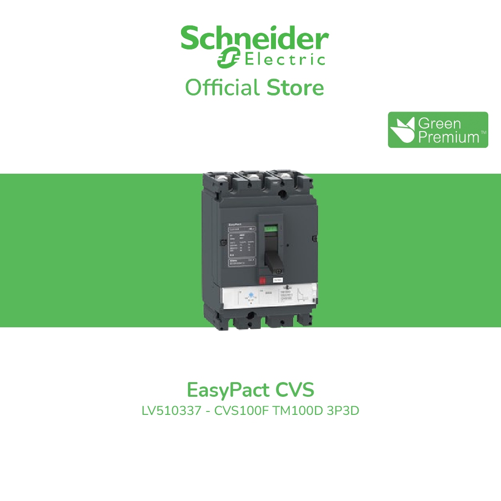 Schneider Electric เซอร์กิตเบรกเกอร์ EasyPact CVS100F, 36 kA at 415 VAC ...