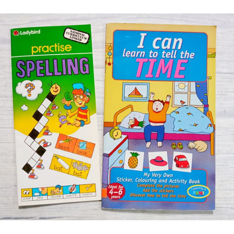 Sale 2 books set I can learn to tell the time Practise Spelling หนังสือ ...