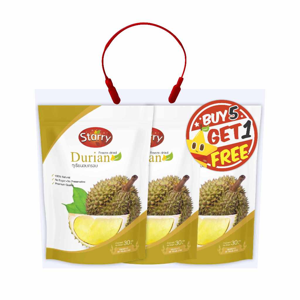 Starry's Freeze-dried Durian ทุเรียนฟรีซดราย 30g ( Pack 5 Free 1 ...