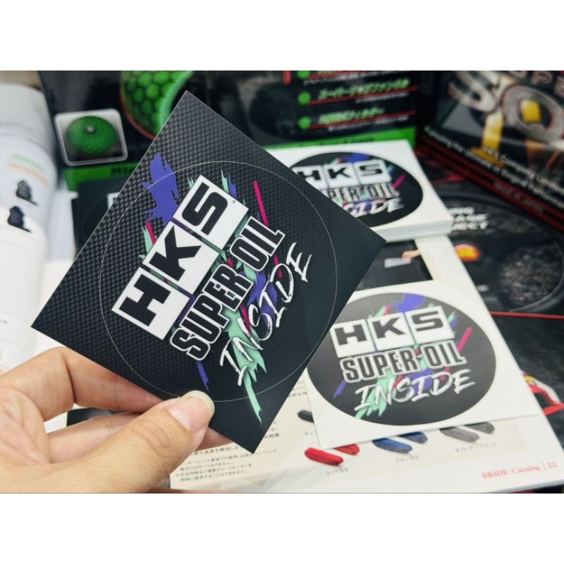 สติกเกอร์ แท้ hks sticker สติ๊กเกอร์ super oil inside สติกเกอร์ ลายเคฟ ...