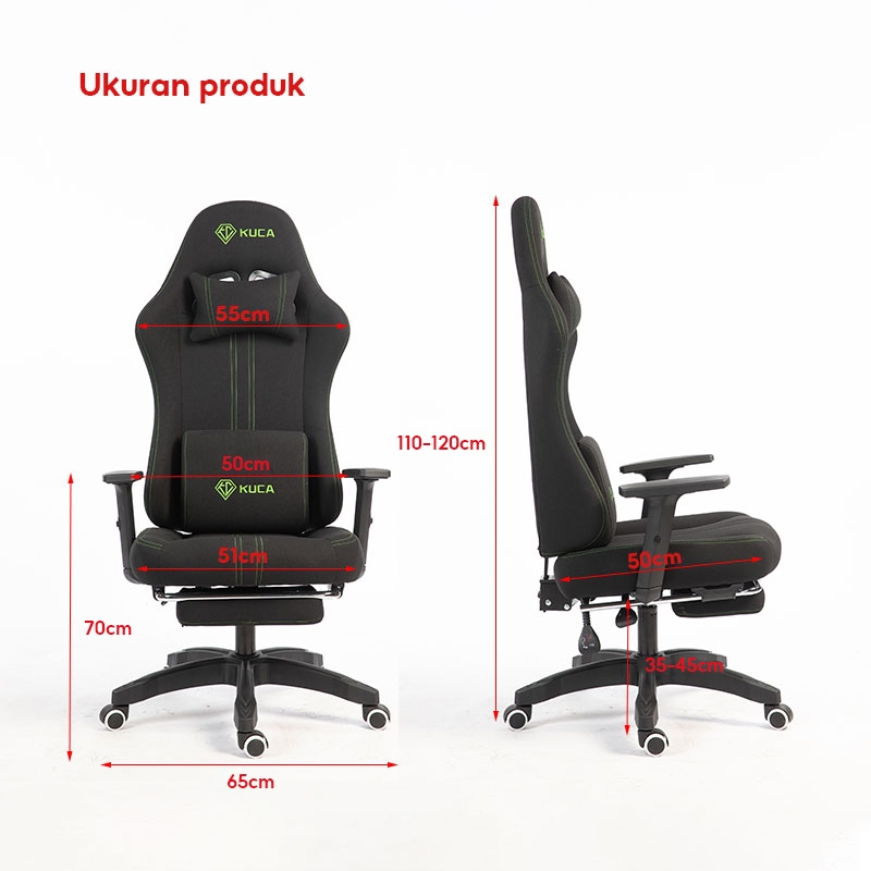KUCA (MAXเก้าอี้เกมมิ่ง) เก้าอี้คอม เก้าอี้เกม Gaming Chair เทคโนโลยีใหม่ผ้าระบายอากาศ เก้าอี้เกมมิ่ง Ergonomic รับน้ำหนักได้ 200 กก. [รับประกัน 5 ปี]