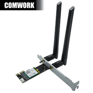 การ์ด WIFI 6 & BLUETOOTH 5.2 รุ่น AX3000Mbps INTEL AX200 PCIe X1 WIRELESS CONTROLLER NETWORKING CARD COMWORK