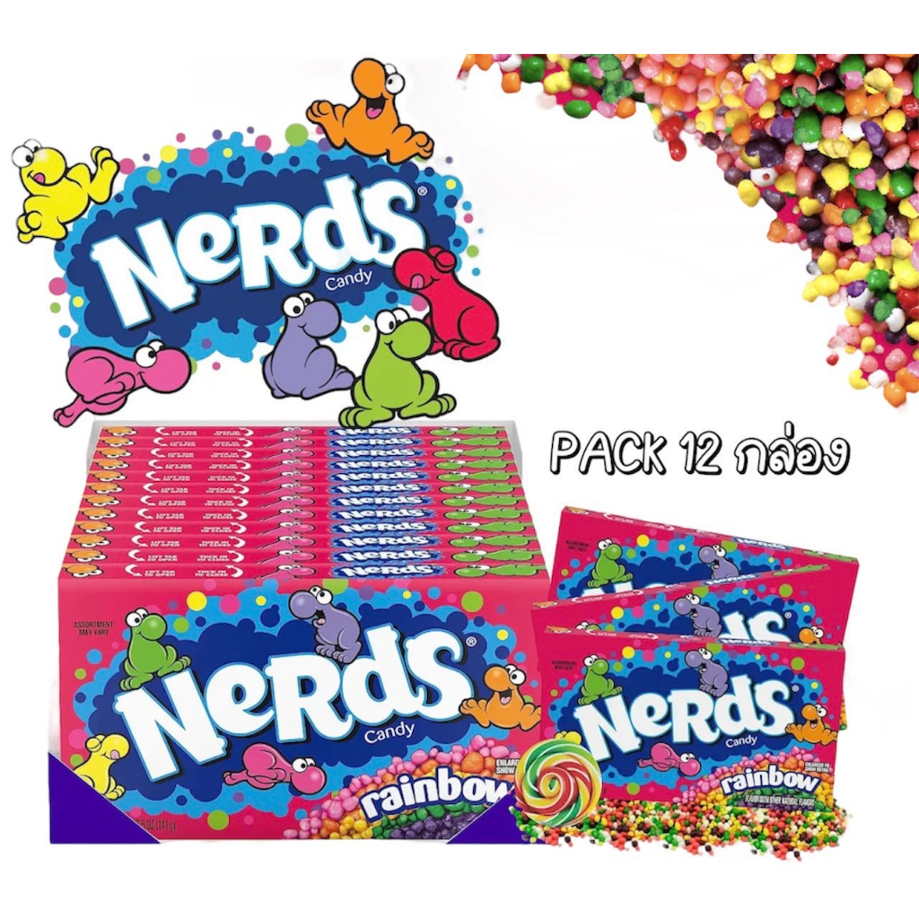 นำเข้าus-ขนมลูกอมnerds-rainbow-theater-box-candy-5-oz-12กล่อง-ราคาแบบยกกล่อง-1900-บาท