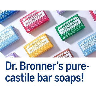Dr. Bronners / Dr.Bronners Pure-Castile Bar Soap 140g (Rose, Lavender, Baby Mild, Eucalyptus, Cherry Blossom, Almond)