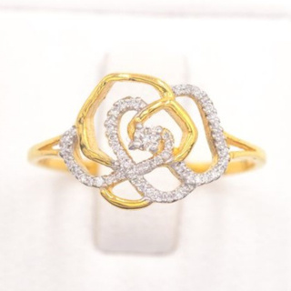 แหวนดอกกุหลาบ 🌹 แหวนเพชร แหวนทองเพชรแท้ ทองแท้ 37.5% (9K) ME881