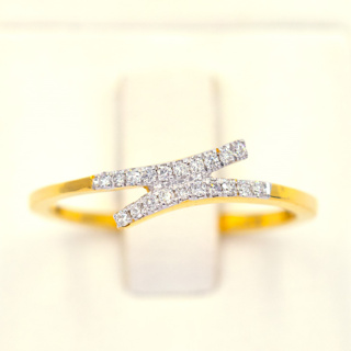 แหวนแถวคลื่นชนกัน แหวนเพชร แหวนทองเพชรแท้ ทองแท้ 37.5% (9K) ME963