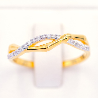 แหวนแถวพันต้นไผ่ แหวนเพชร แหวนทองเพชรแท้ ทองแท้ 37.5% (9K) ME964