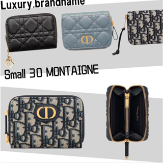 ดิออร์ Dior Small 30 MONTAIGNE กระเป๋าใบเล็ก/กระเป๋าสตางค์ซิป/ที่ใส่บัตร/สไตล์เดียวกันสำหรับผู้ชายและผู้หญิง