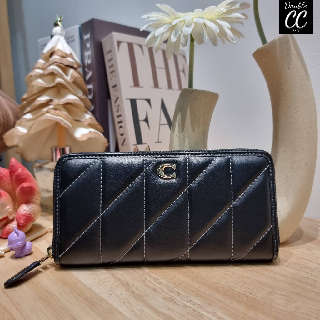 แท้-from-factory-model-c8570-accordion-zip-wallet-with-pillow-quilting