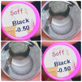 คอนแทคเลนส์ รุ่น Mini Soft/Soff black/สีดำ by kitty kawaii มีค่าสายตา (0.00)-(-10.00)