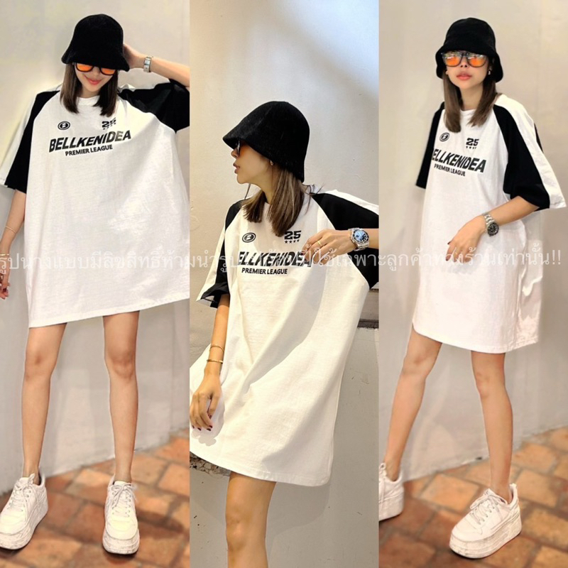 korea-style-oversize-shirt-เสื้อยืดคอกลมแขนสั้น-ทรง-oversize-เพิ่มดีเทลแต่งผ้าสลับสีแบบแนวๆ