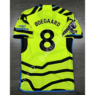 เสื้อฟุตบอล เกรด player Arsenal Away อาเซน่อล เยือน 2023/24 เบอร์ชื่อ 8 ODEGAARD