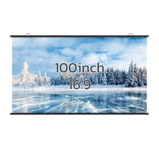 จอโปรเจคเตอร์ 	จอรับภาพโปรเจคเตอร์ Projector Screen จอรับภาพ 4K รับภาพ HD หน้าจอ 100นิ้ว 16:9  แขวนผนัง encoremall