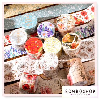 BowboShop🎀เทปวาชิ ลายวินเทจ ลายภาษาอังกฤษ สำหรับตกแต่งDIY 🇹🇭พร้อมส่งจากไทย🇹🇭