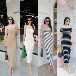 INTUON  Karpreaw dress /Linedress / Rachel dress  เดรสเกาะอก สาวๆต้องมีเก็บเลย ตัวนี้เนื้อผ้าดี