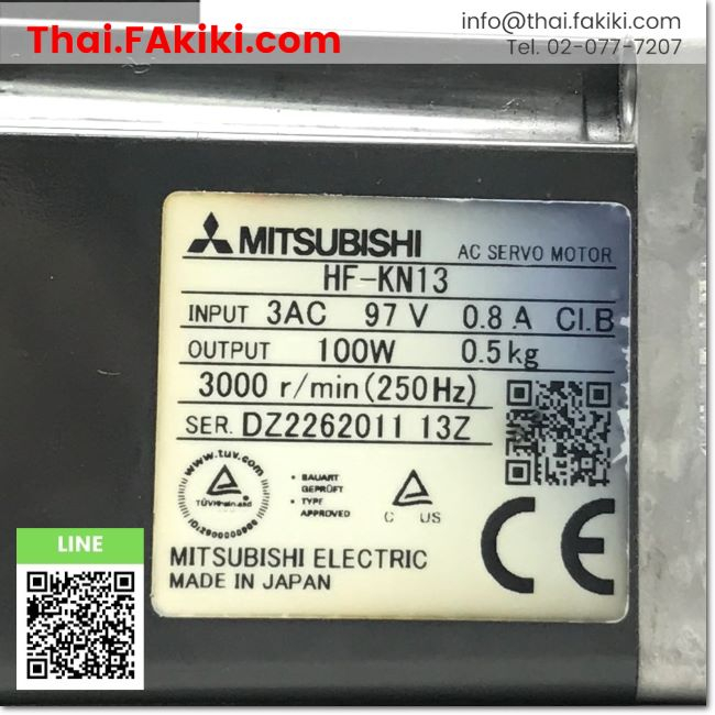 junkพร้อมส่ง-junk-hf-kn13-servo-motor-เซอร์โวมอเตอร์-สเปค-0-1kw-mitsubishi-66-008-453