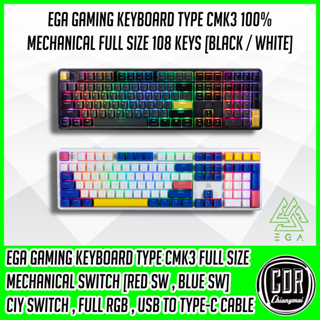 คีย์บอร์ดเกมมิ่ง EGA รุ่น CMK3 HOT SWAP 5 PIN ไฟ RGB Spectrum Gaming Keyboard [รับประกันศูนย์ 2 ปี]