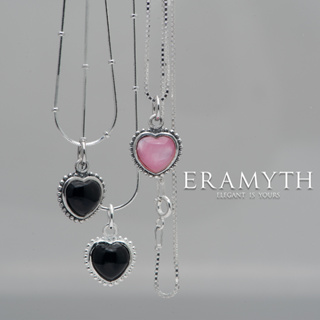 Eramyth Jewelry: สร้อยคอพร้อมจี้ เงินแท้925 ประดับด้วยหินรูปทรงหัวใจ เล็กๆน่ารัก SLP-0036-Xb (พร้อมส่ง)