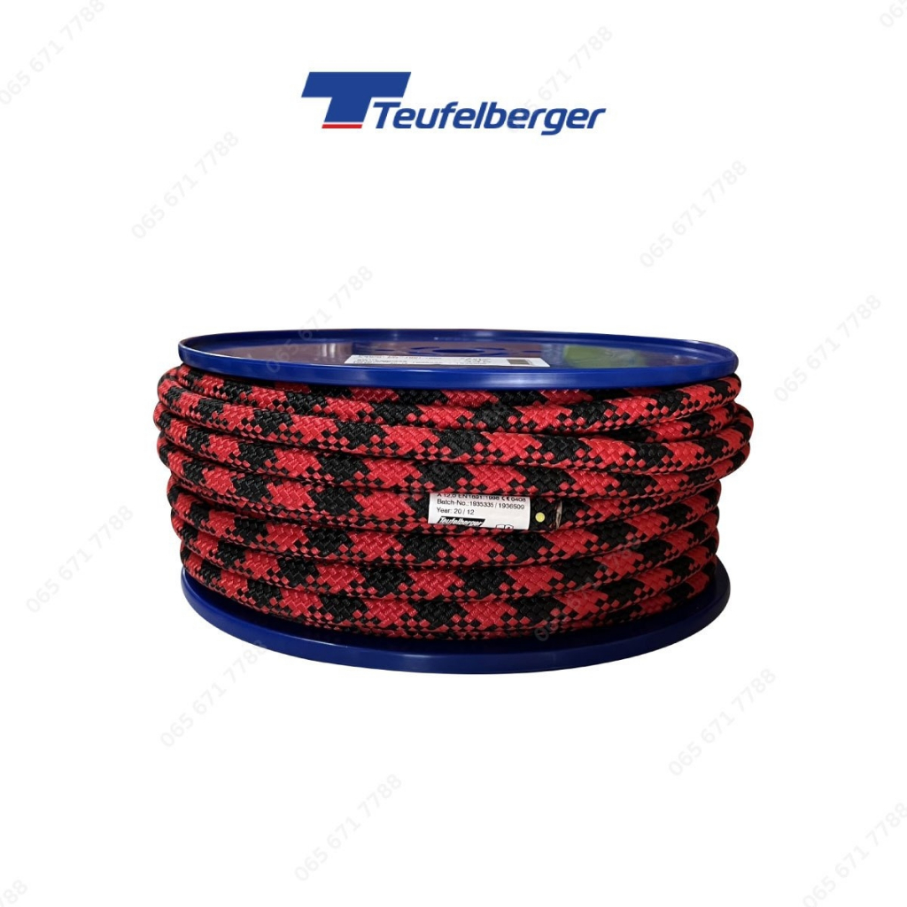 เชือกโรยตัว เชือกกู้ภัย เชือกปีนเขา Patron Static rope Red/Black12 mm
