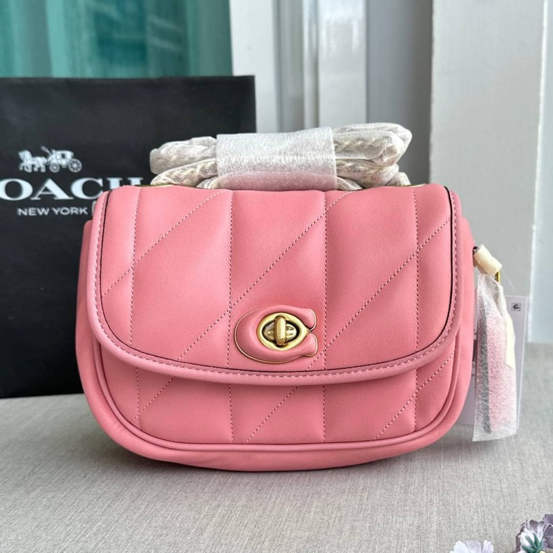 ผ่อน0-กระเป๋าสะพายข้าง-สะพายไหล่-coach-pillow-madison-shoulder-bag-18-ca086-หนังแท้สีชมพู-งานshop-7-นิ้ว-สายโซ่