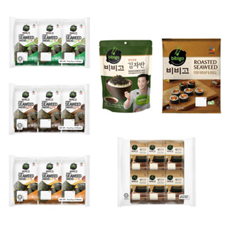 [1 แถม 1 สาหร่าย4x12] bibigo Korean seaweed กิมจาบัน สาหร่ายโรยข้าวอบแห้ง l สาหร่ายเกาหลี อบแห้ง l สาหร่ายห่อข้าว คิมบับ