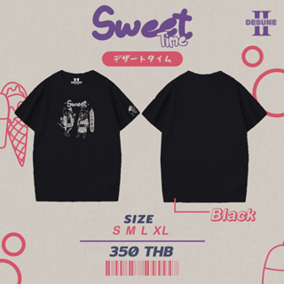 "SWEET TIME" เสื้อยืดสกรีนลาย สไตล์ญี่ปุ่น IIDESUNE