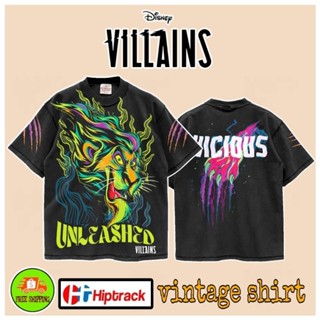 เสื้อDisney ลาย Scar 😈 ( Villains Disney ) สีดำ ฟอกเฟด (TMP-007)