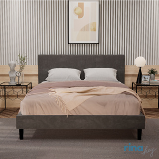 RINA HEY เตียงนอน รุ่น LIMESS/150 ขนาด 5 ฟุต  – สี เทาอ่อน (เฉพาะเตียงเตียงไม่รวมที่นอน)