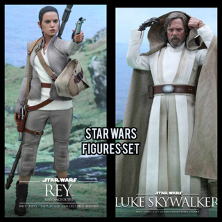Hot Toys MMS377 &amp; MMS390 Rey Resistance Outfit and  Luke Skywalker Star WarsThe Force Awakens 1/6 โมเดล ฟิกเกอร์ ของสะสม