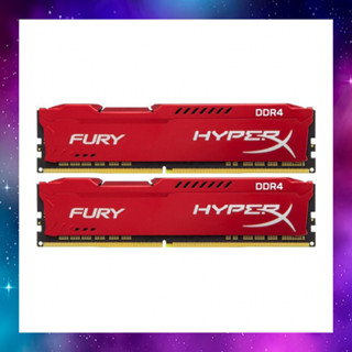 16GB (8GBx2) DDR4/2666 RAM PC (แรมพีซี) KINGSTON HyperX FURY RED (HX426C16FR2K2/16) ประกันLT