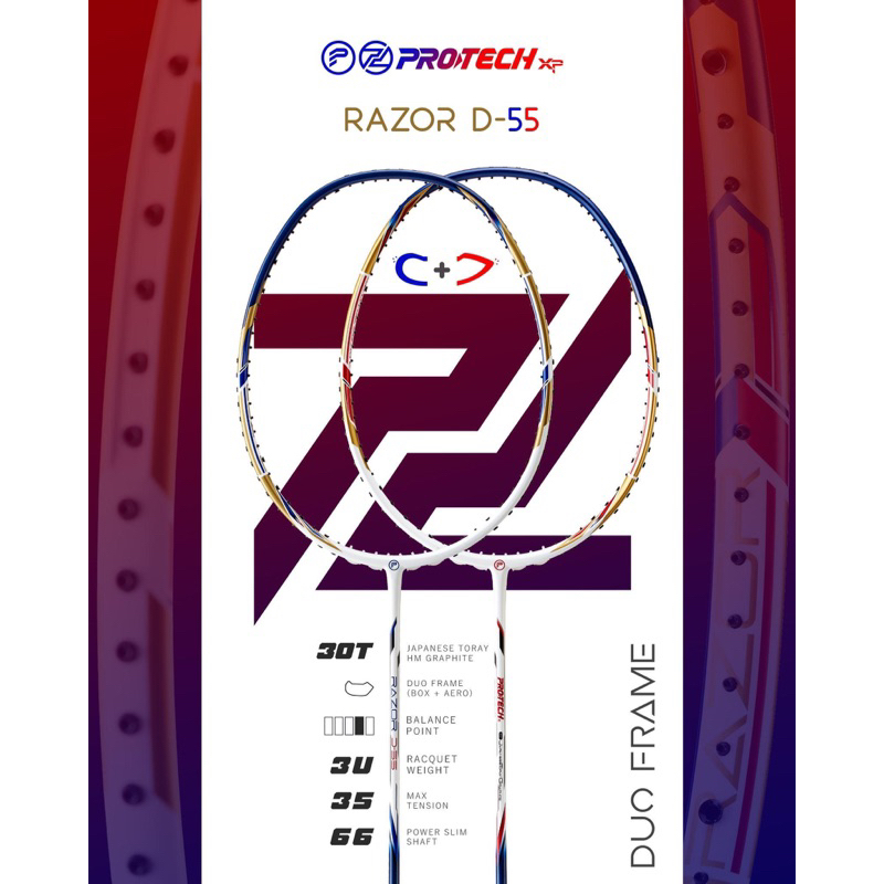 PROTECH ไม้แบดมินตัน รุ่น Razor D Series DUO FRAME | Shopee Thailand