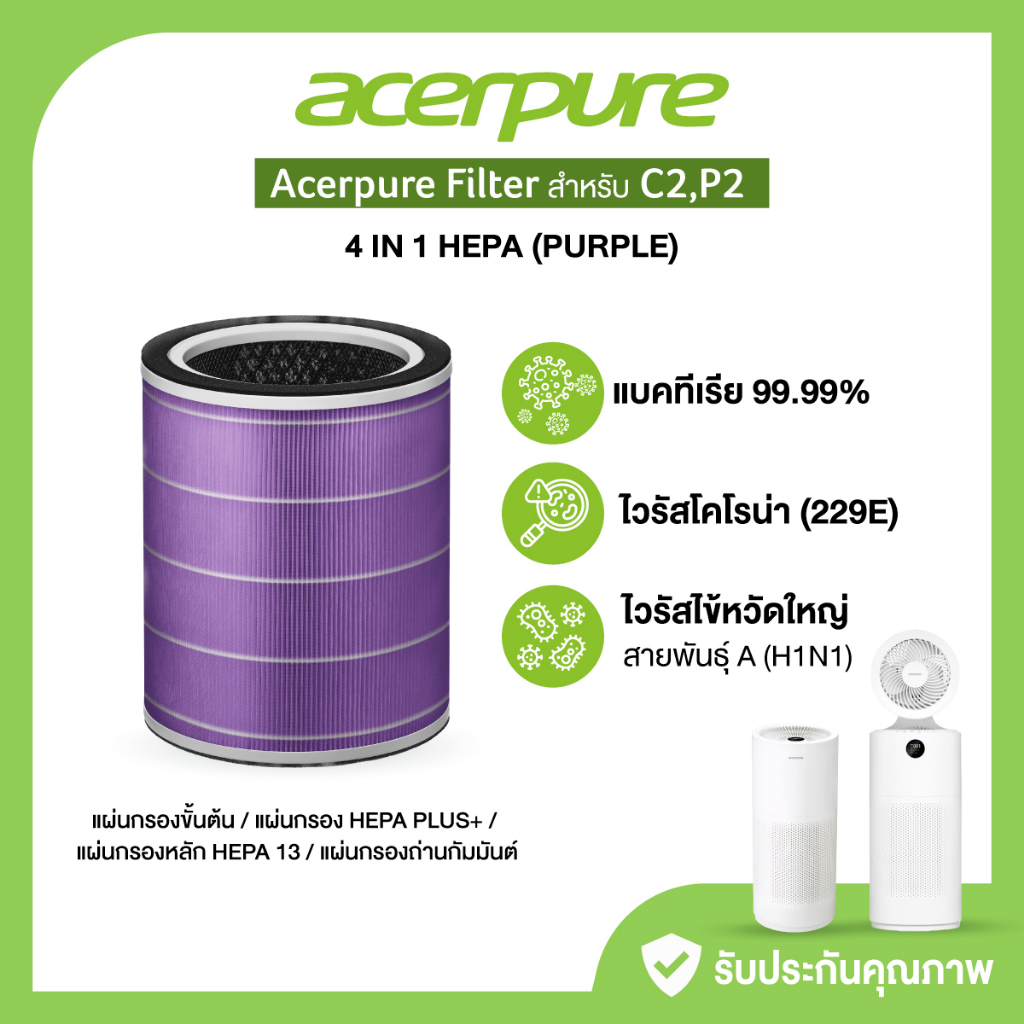 Acerpure Filter ไส้กรองอากาศ 4 in 1 HEPA Air Purifier Filter สำหรับ ...
