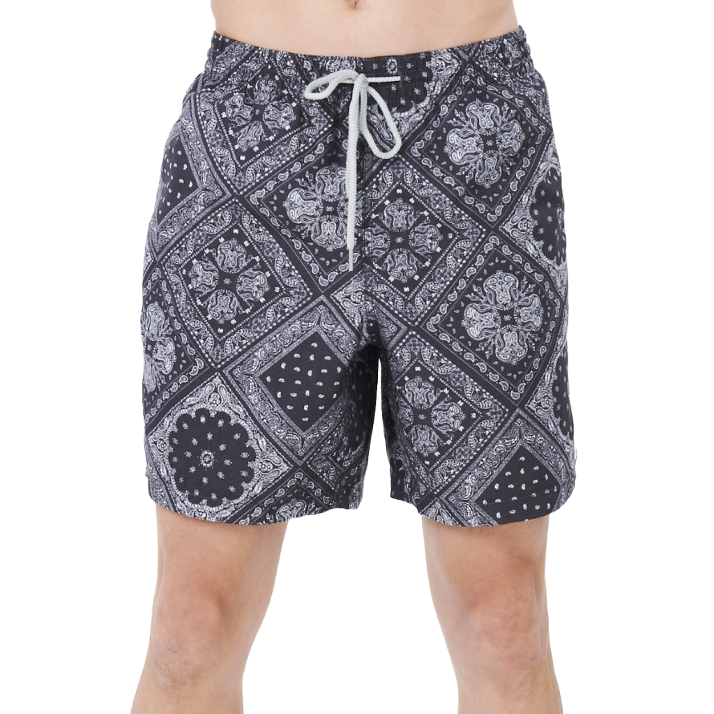 Body Glove Men's Swimwear Broad Shorts กางเกงขาสั้น ลายตาราง สี Black