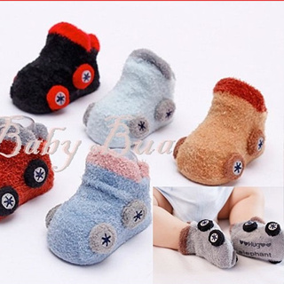 BabyBua ถุงเท้าเด็ก 3D พร้อมส่ง SALE ถุงเท้ามีล้อ ขนนุ่มนิ่ม