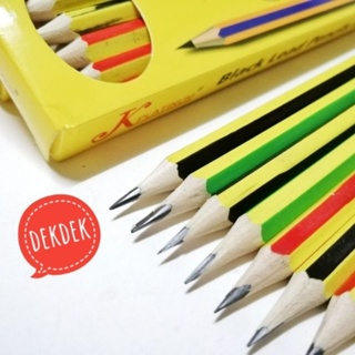 ดินสอไม้​ 5 แท่ง​ หัวยางลบ​HB