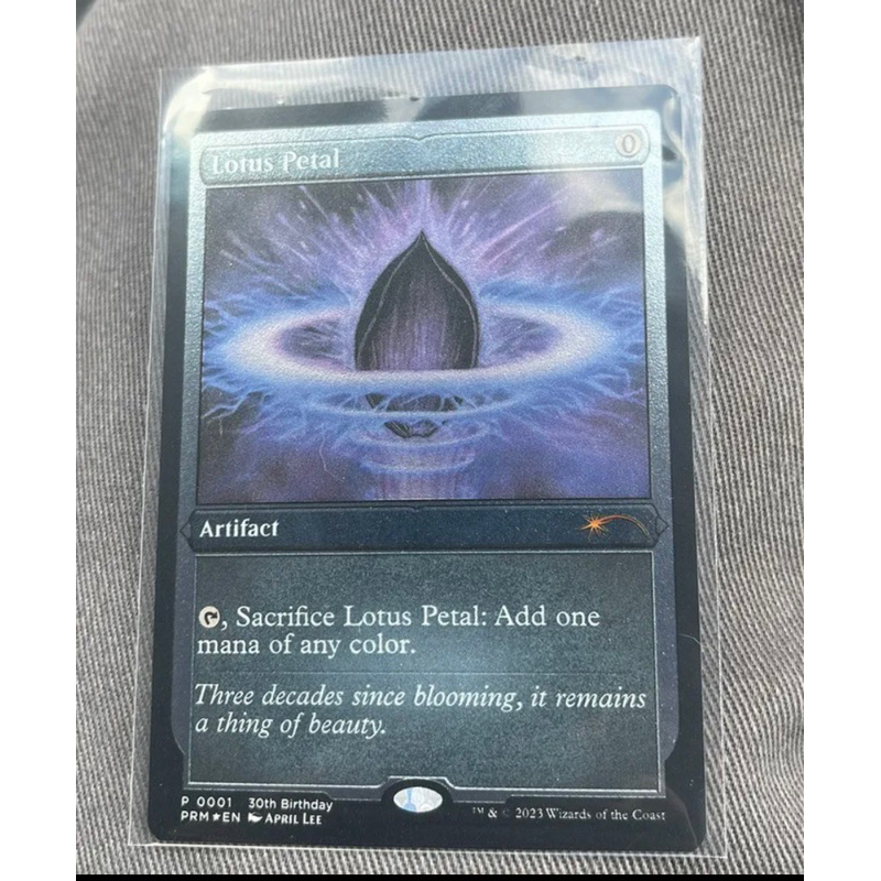 การ์ด MTG Lotus Petal Etched Foil Artifact Magic the Gathering EDH รุ่น 30th Birthday Promo สภาพ