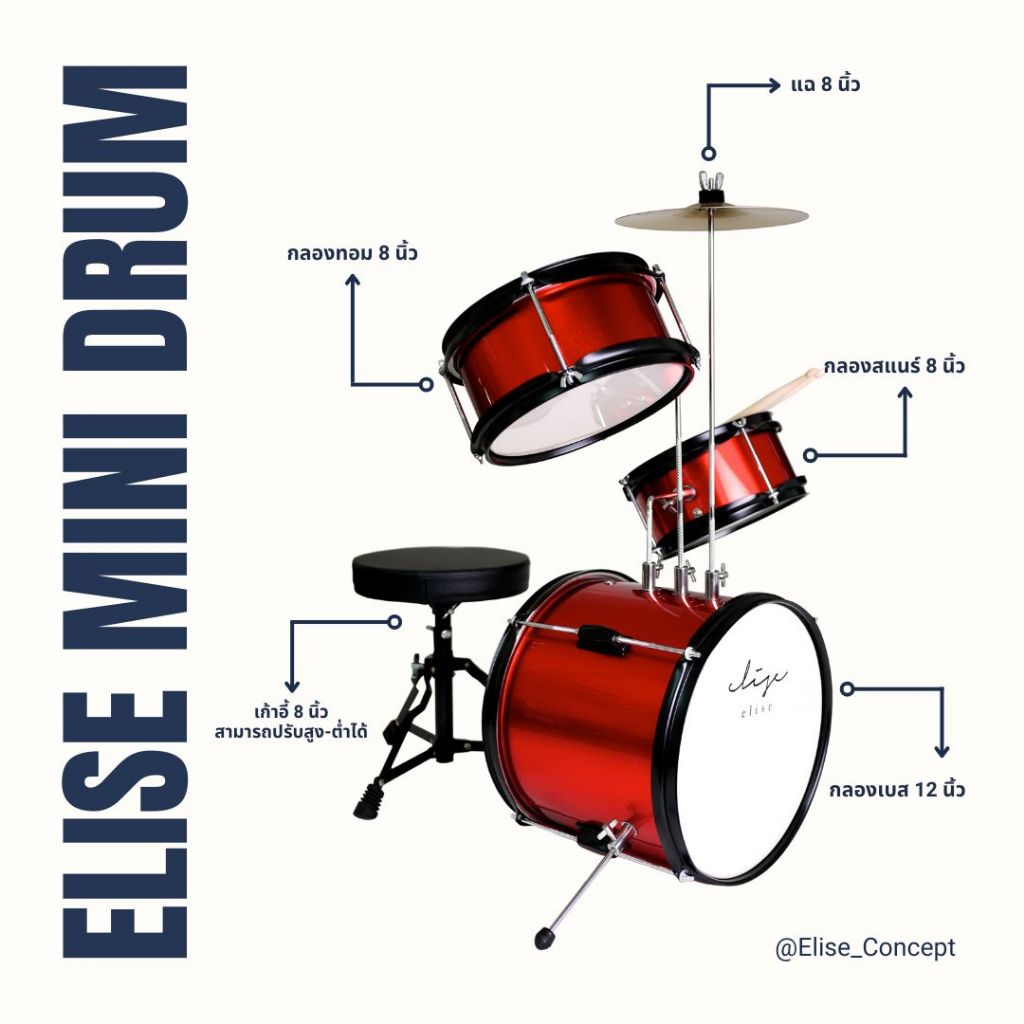 Elise Mini Drum มินิกลองชุด | Shopee Thailand
