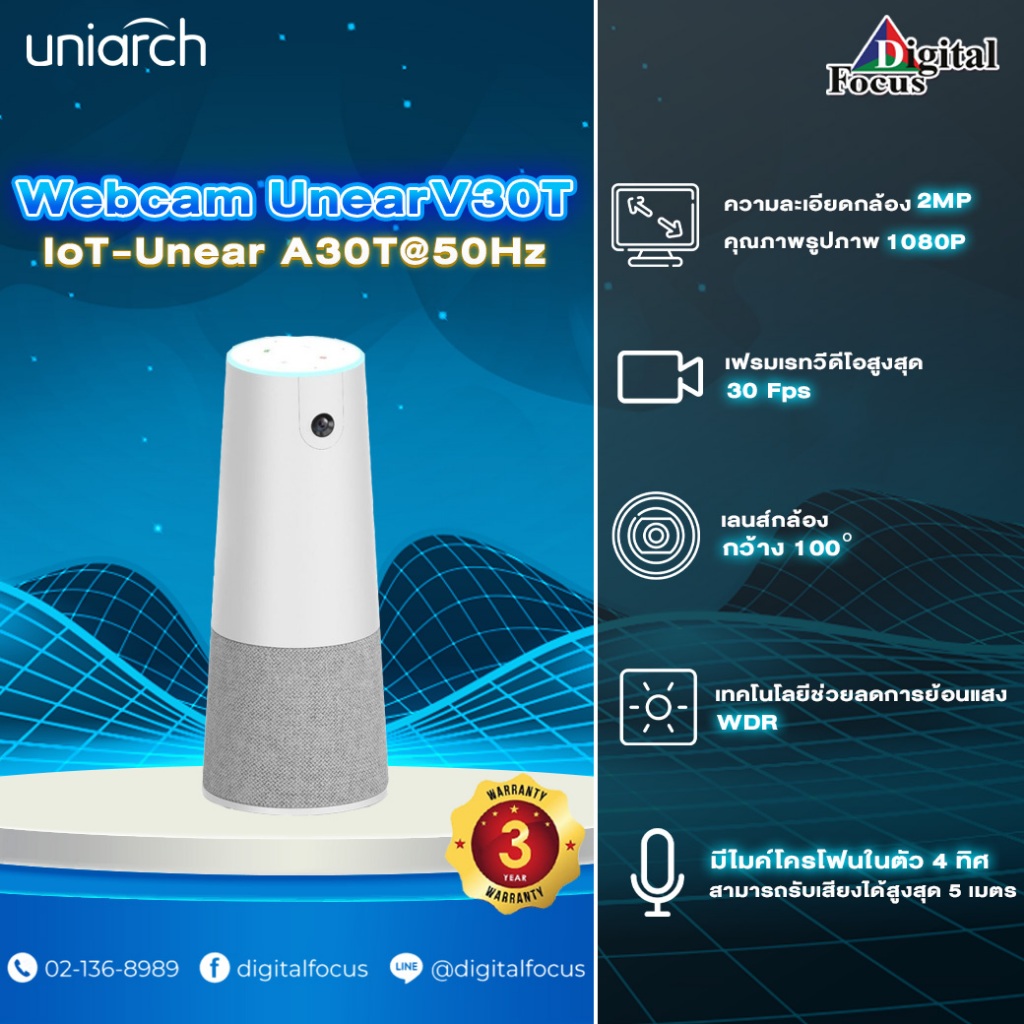 uniarch-รุ่น-iot-unear-a30t50hz-เครื่องบันทึกภาพกล้องวงจรปิด-poe-ประกันศูนย์-3-ปี-สามารถออกใบกำกับภาษ