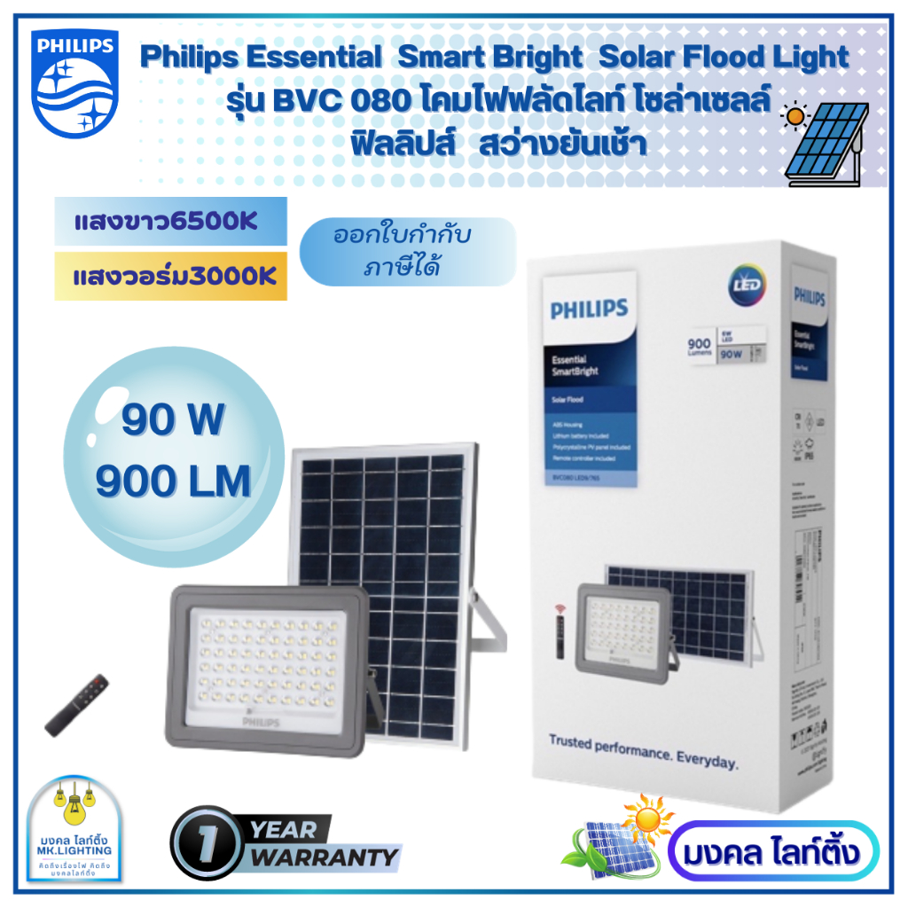 Philips Solar โคมไฟอเนกประสงค์ โซล่าเซลล์ ฟิลลิปส์ Solar Flood Light su ...