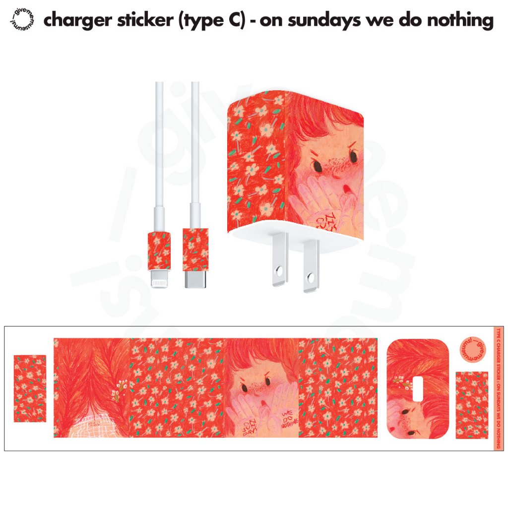 สติกเกอร์ติดหัวชาร์จ กันน้ำ charger sticker มีหลายลายให้เลือก สีสันสดใส ...