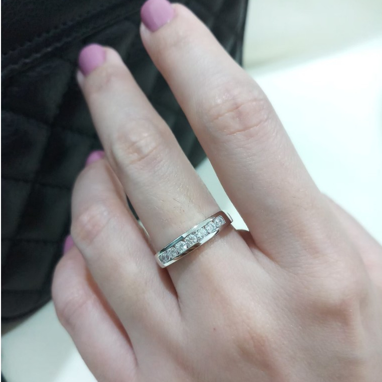 แหวนทองคำขาว-แหวนเพชรเงิน-แหวนแถว-แหวนเพชร-cz-ไม่ลอก-ไม่ดำ
